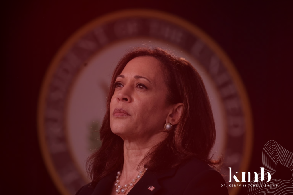 Kamala Harris during her presidential campaign, symbolizing resilience and representation.